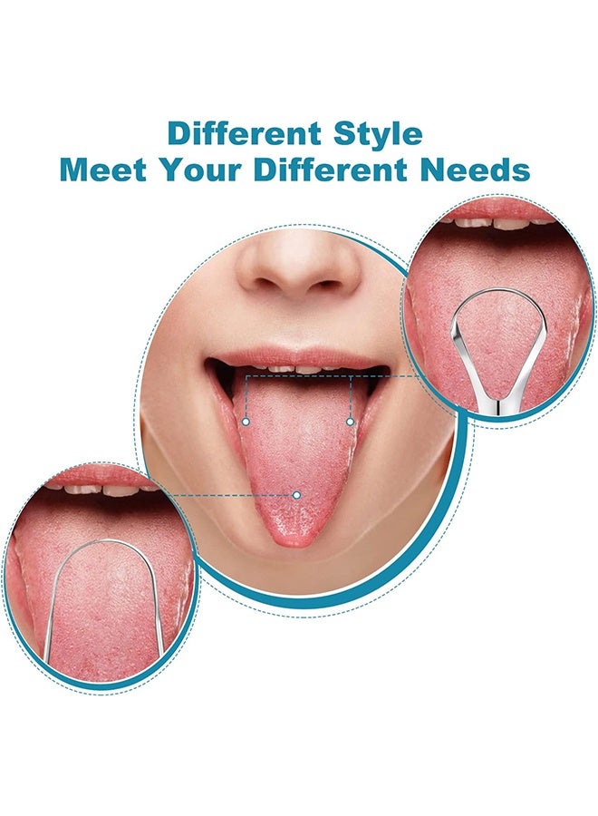 2 PCS Metal Tongue Scraper, Tongue Scrapers for Adults, Stainless Steel Tounge Scrappers, Tounge Scraper, Portable Tongue Scrappers - Image 2